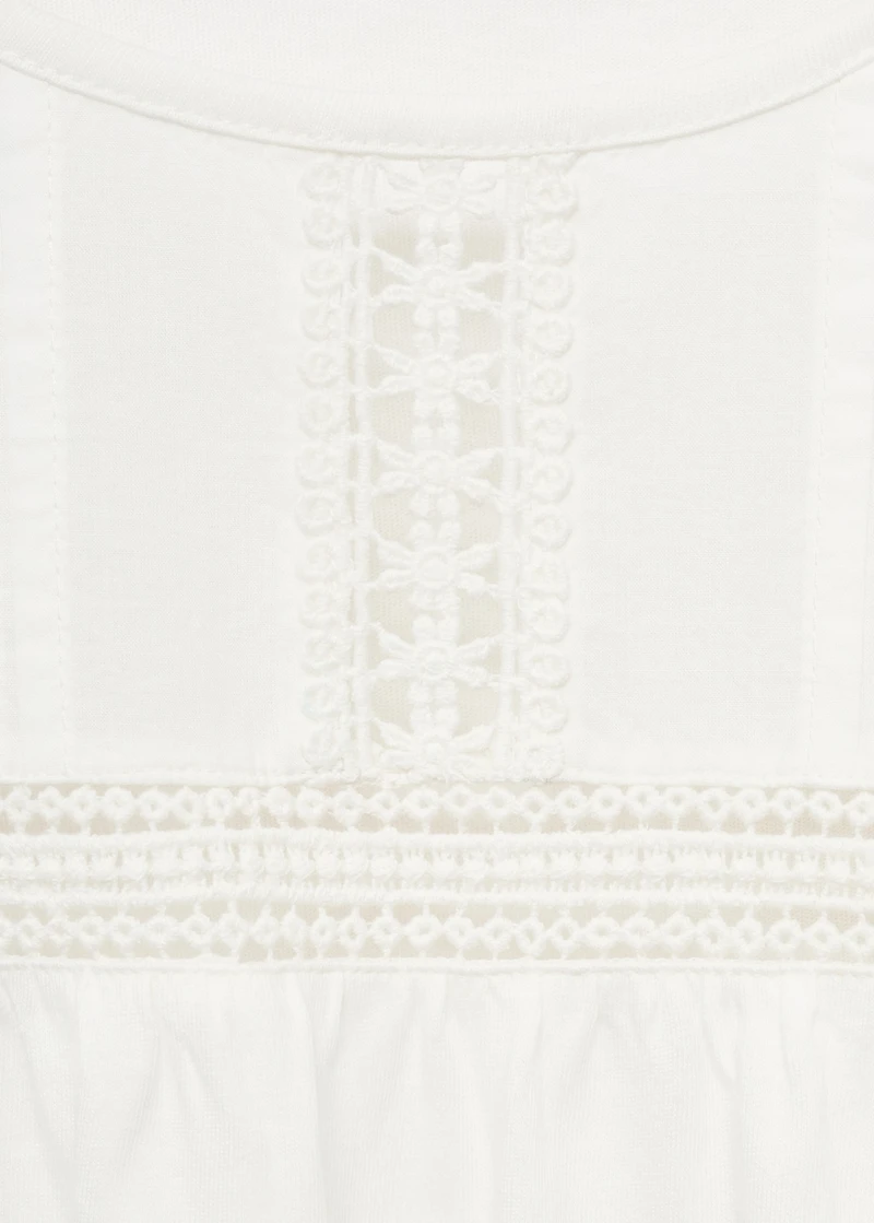 Cotton t-shirt with lace detail