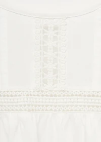 Cotton t-shirt with lace detail