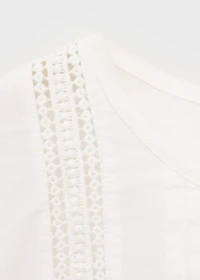 Cotton t-shirt with lace detail
