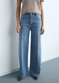 High-waisted wide-leg jeans