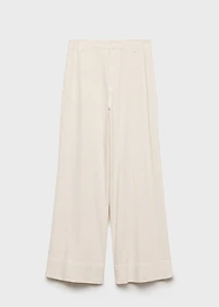 Wide leg denim pants with stitching