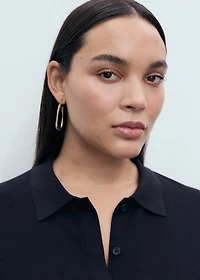 Short-sleeved polo-neck sweater