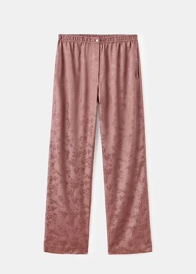 Jacquard satin pajama pants