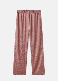 Jacquard satin pajama pants