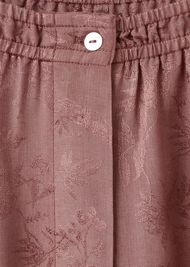Jacquard satin pajama pants