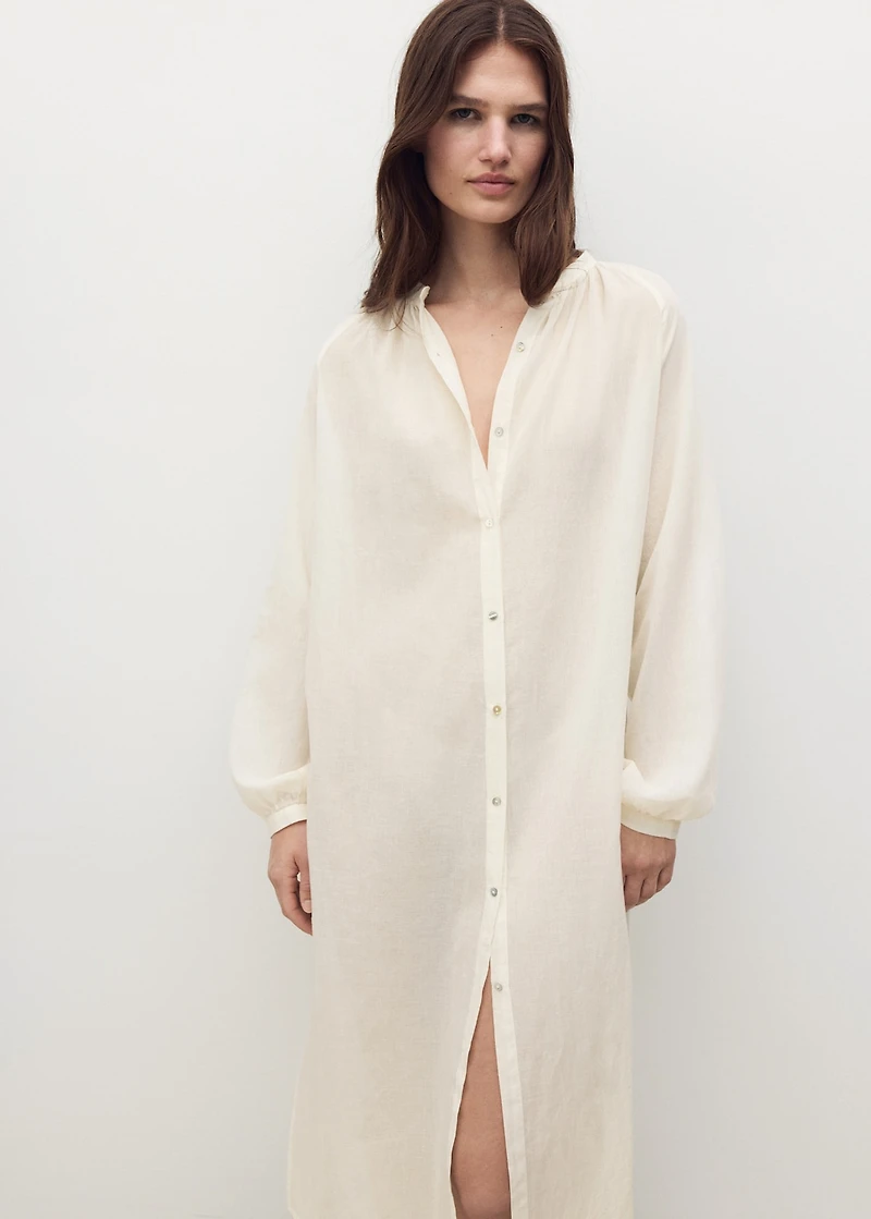 Cotton tunic with buttons