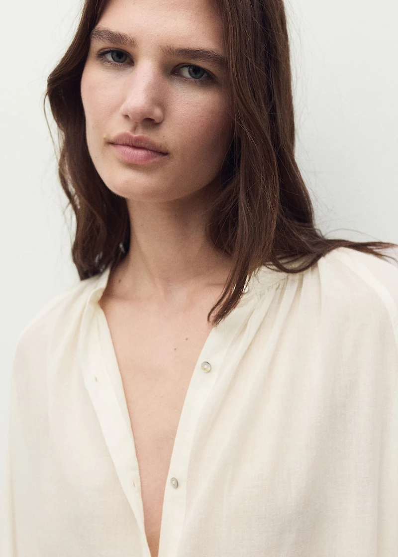 Cotton tunic with buttons