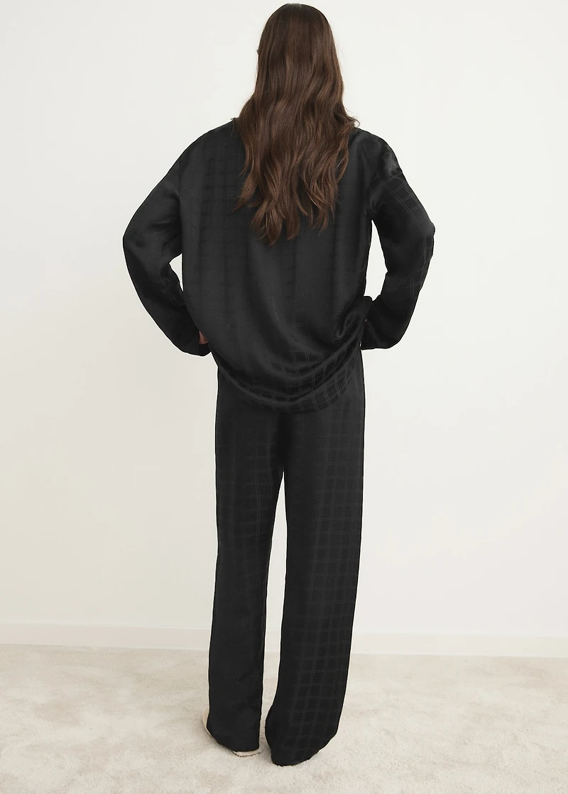 Rayon check pajama pants