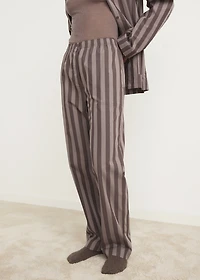 Woven striped pajama pants