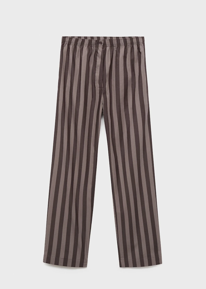 Woven striped pajama pants