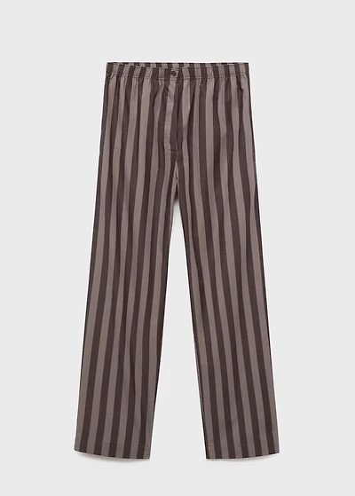 Woven striped pajama pants