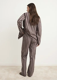 Woven striped pajama pants