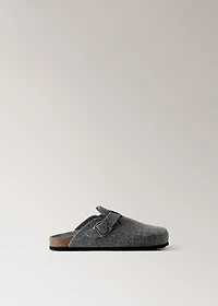 Felt clog slippers