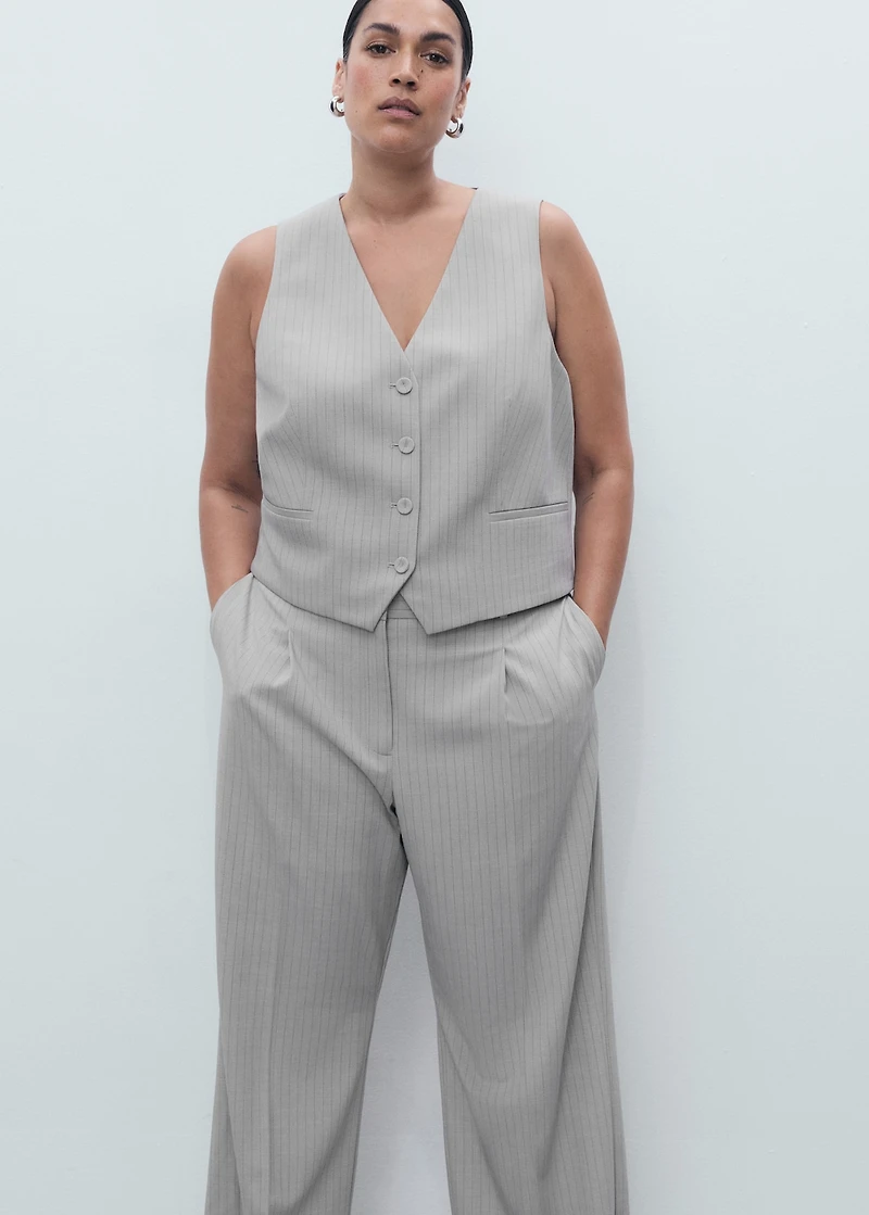 Pinstripe suit trousers