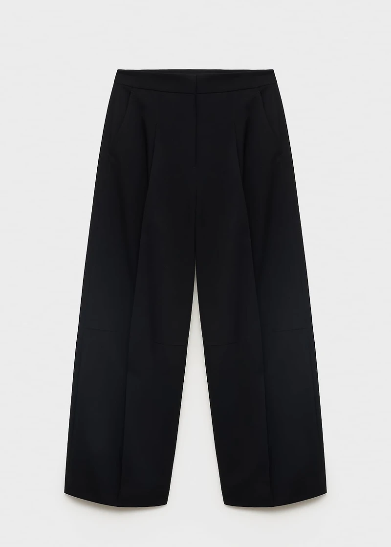 Pleated wide leg trousers