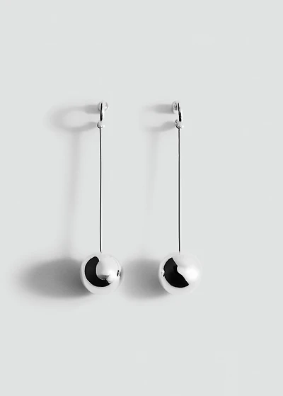 Long sphere hanging earrings