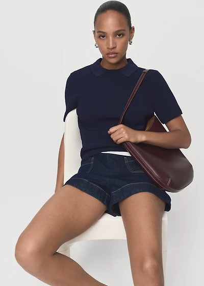 Shirt collar sweater