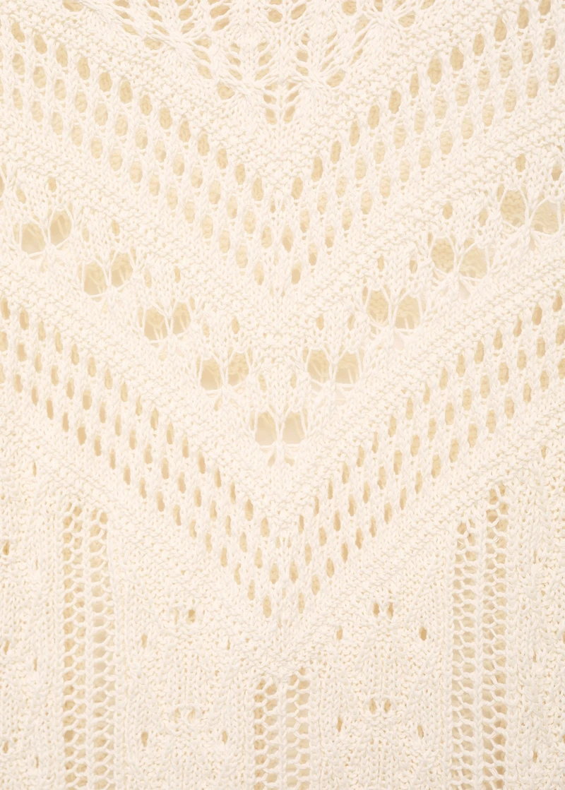 Knitted sweater with lace accents