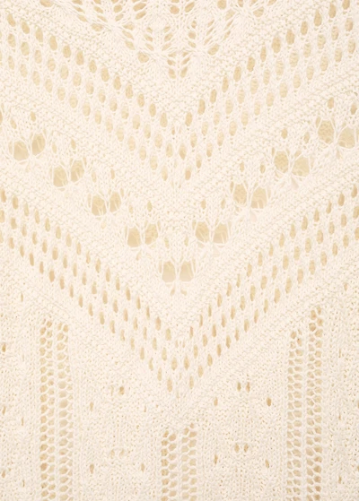 Knitted sweater with lace accents