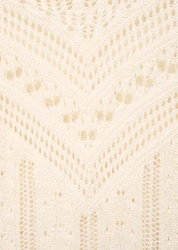 Knitted sweater with lace accents