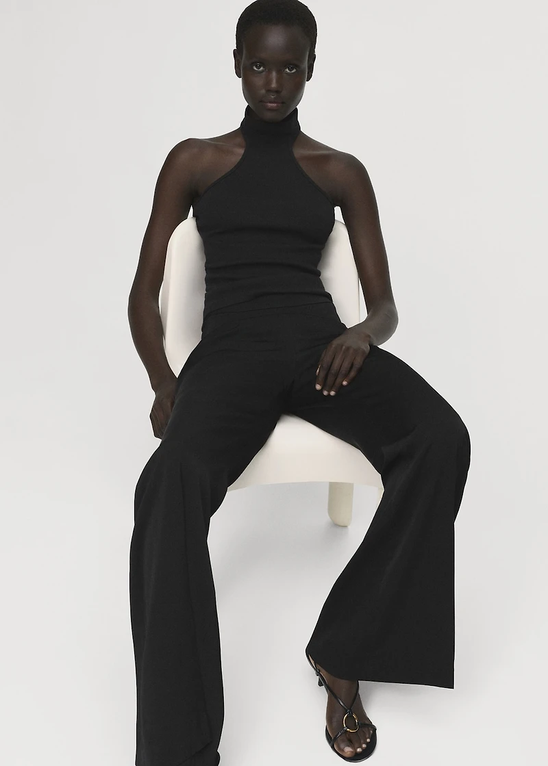 Long flared trousers