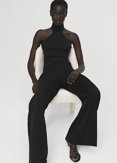 Long flared trousers