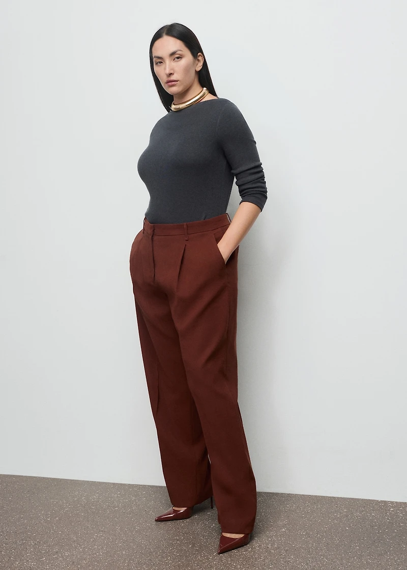 Modal straight-fit pants