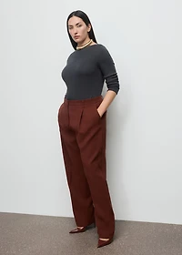Modal straight-fit pants