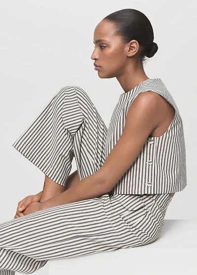 Striped pants with pockets