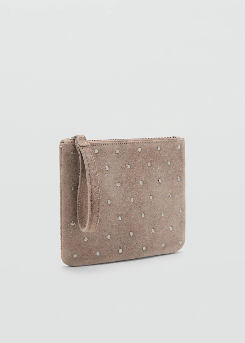 Studded clutch bag