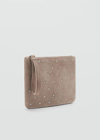 Studded clutch bag