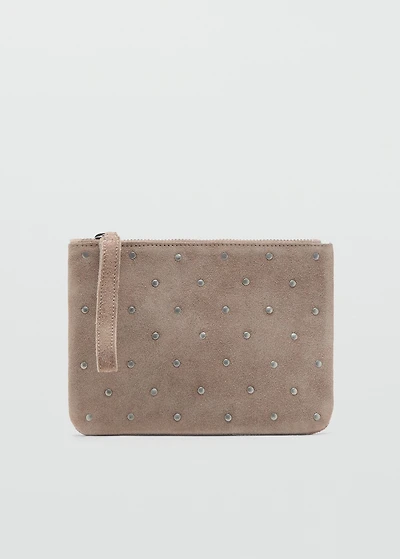 Studded clutch bag