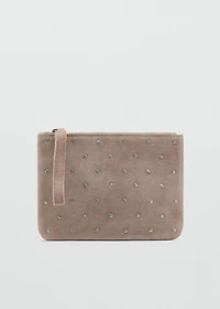 Studded clutch bag
