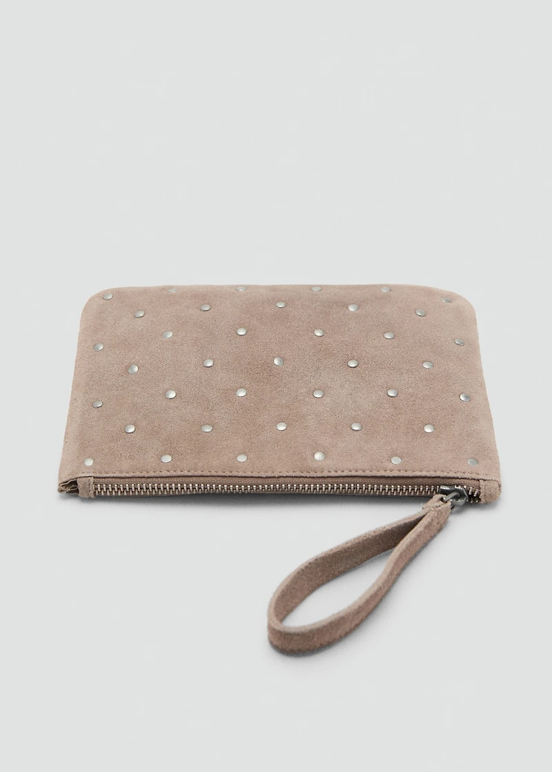 Studded clutch bag