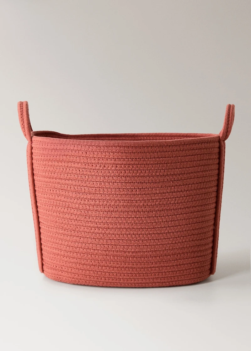 Large children's cotton basket with handles