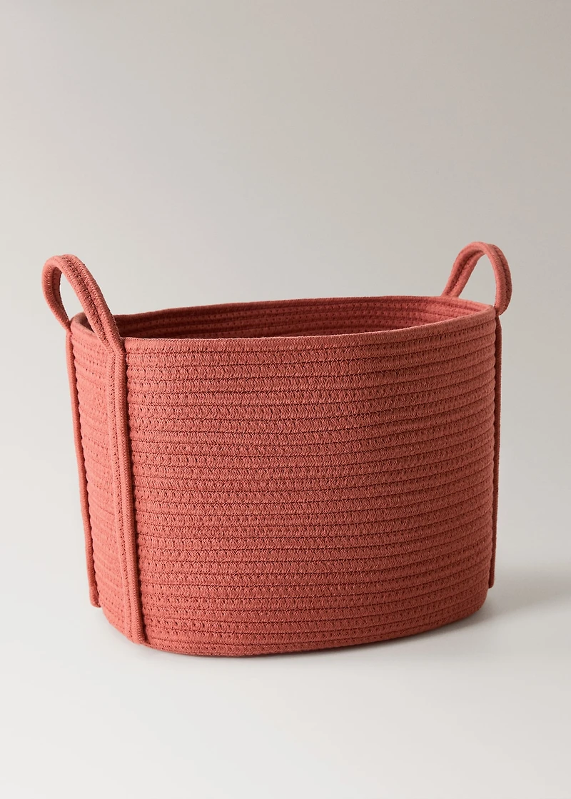 Large children's cotton basket with handles