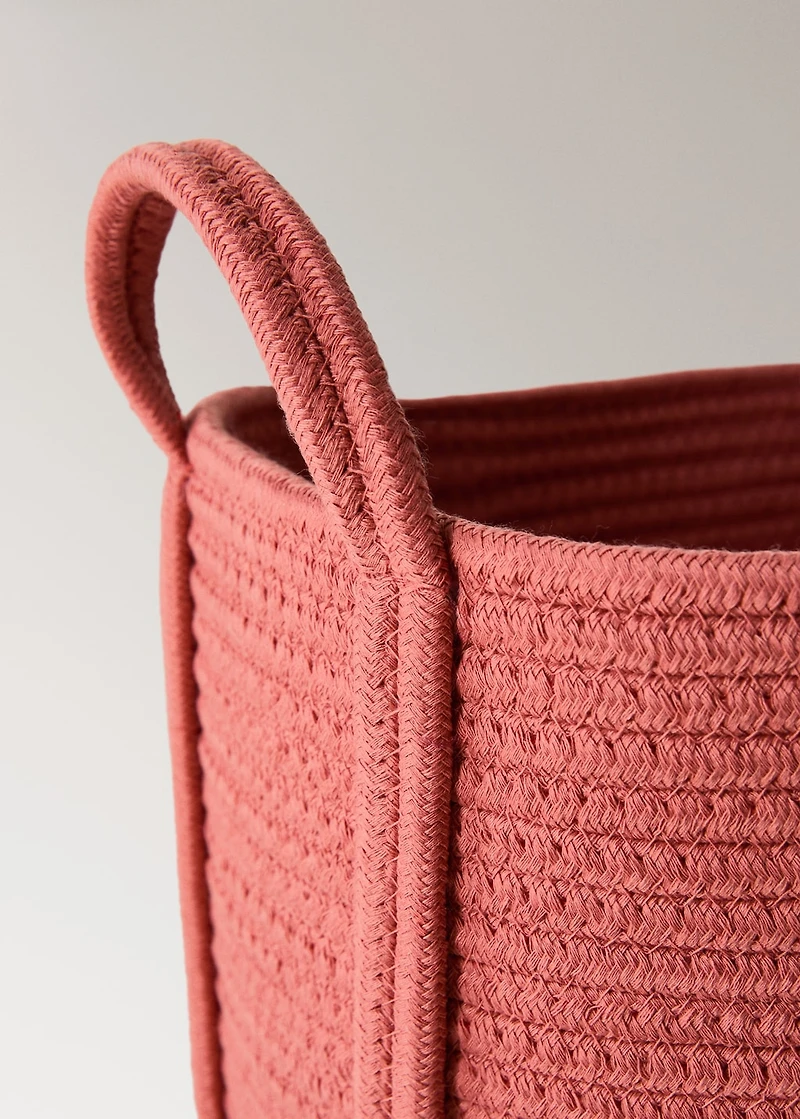 Large children's cotton basket with handles