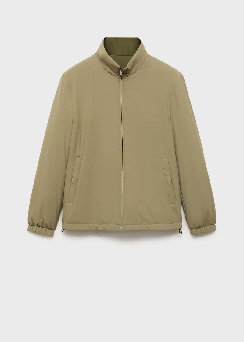 reversible quilted water-repellent jacket