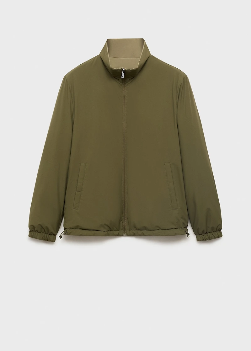 reversible quilted water-repellent jacket