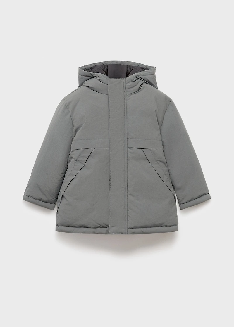 Hood puffer coat