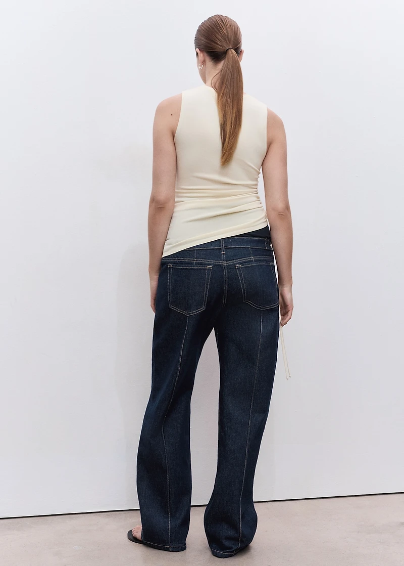 Straight-leg maternity jeans with stitching detail