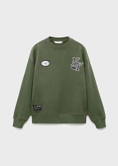 Printed embroidered sweatshirt