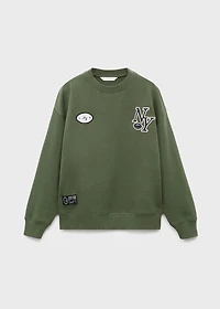 Printed embroidered sweatshirt