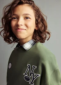 Printed embroidered sweatshirt