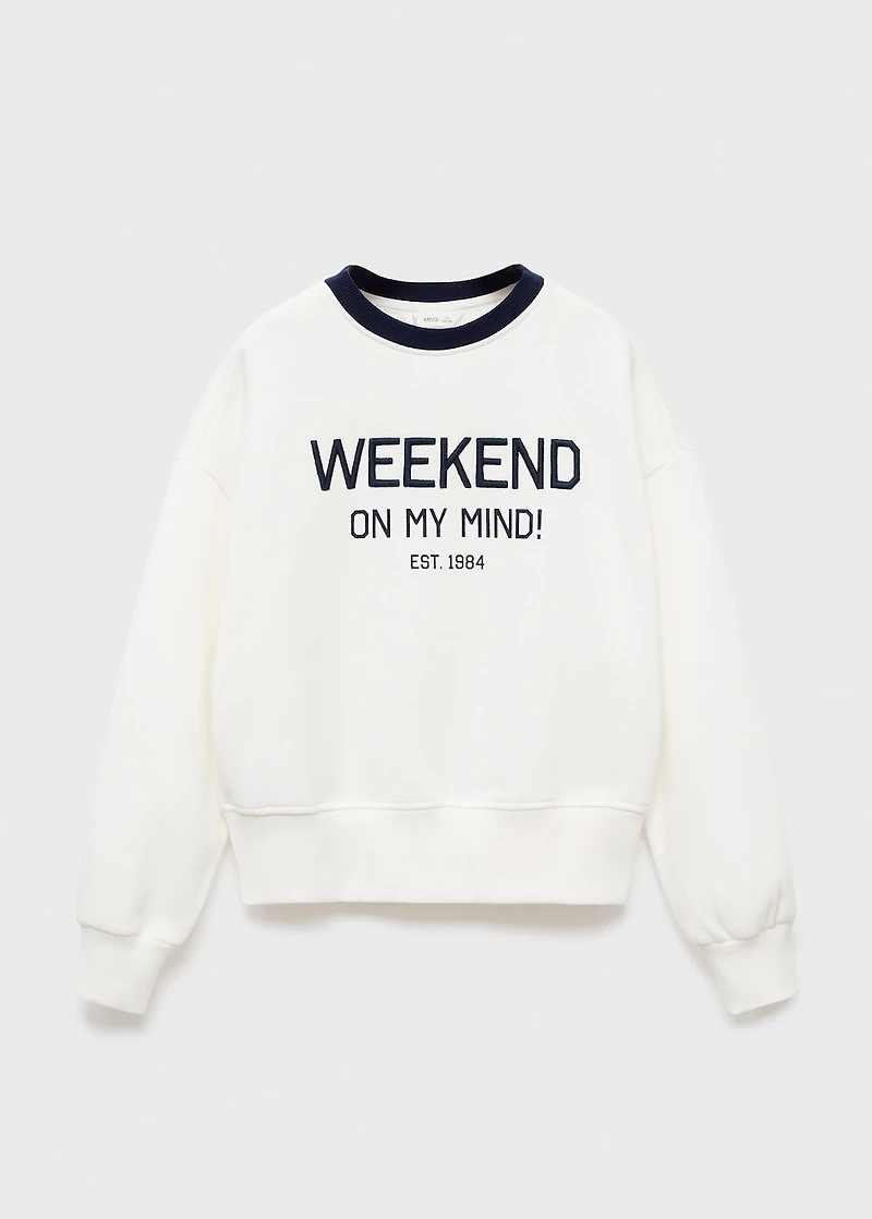 Embroidered detail cotton sweatshirt