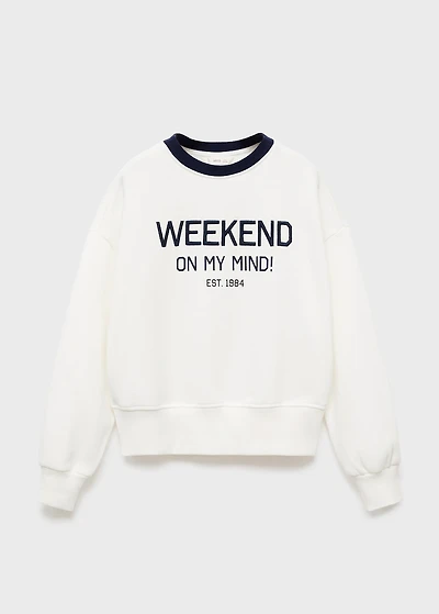 Embroidered detail cotton sweatshirt