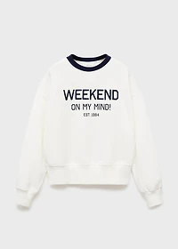 Embroidered detail cotton sweatshirt