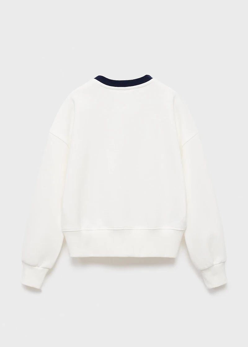 Embroidered detail cotton sweatshirt