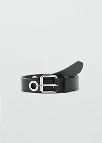Belt with metal eyelets