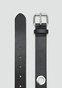 Belt with metal eyelets